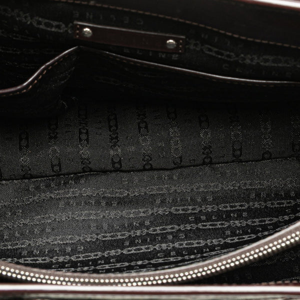 セリーヌ Cマカダム ブギーバッグ 馬車 ハンドバッグ ブラック ブラウン キャンバス レザー レディース CELINE 【中古】