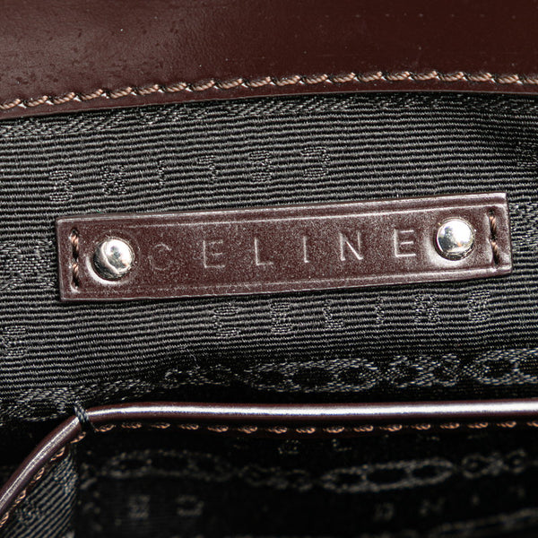 セリーヌ Cマカダム ブギーバッグ 馬車 ハンドバッグ ブラック ブラウン キャンバス レザー レディース CELINE 【中古】