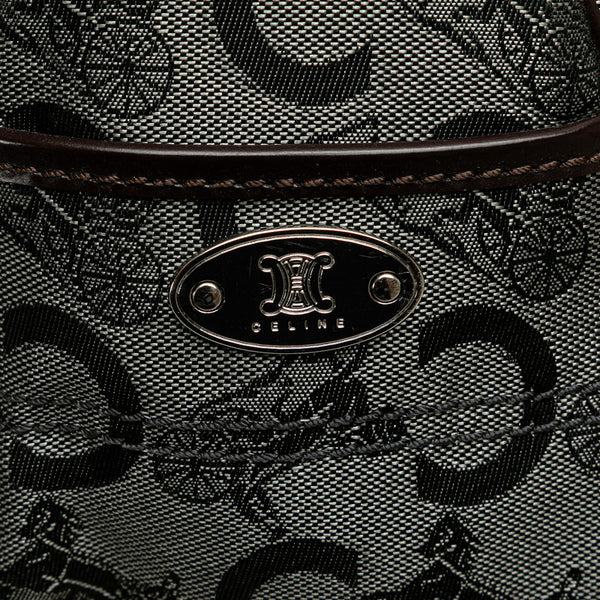 セリーヌ Cマカダム ブギーバッグ 馬車 ハンドバッグ ブラック ブラウン キャンバス レザー レディース CELINE 【中古】