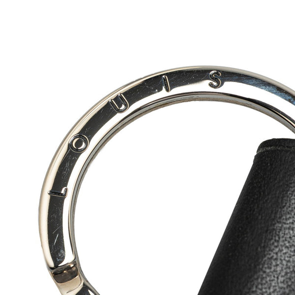 ルイ ヴィトン LV イニシャル キーホルダー チャーム M61011 ブラック シルバー レザー メタル レディース LOUIS VUITTON 【中古】