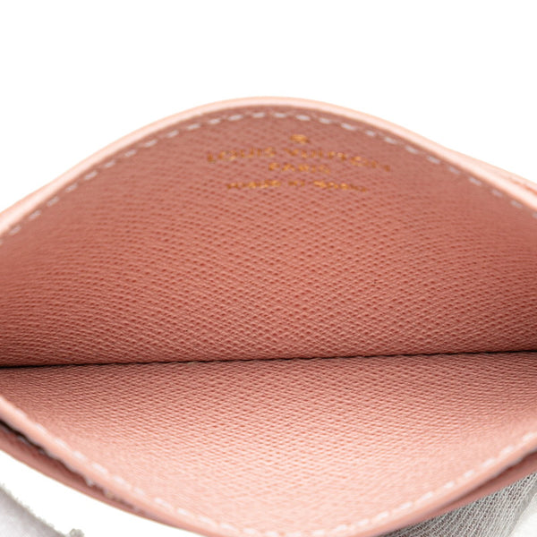 ルイ ヴィトン ダミエ ポルトカルト サーンプル スタッズ カードケース N60248 ブラウン ピンク PVC レザー レディース LOUIS VUITTON 【中古】