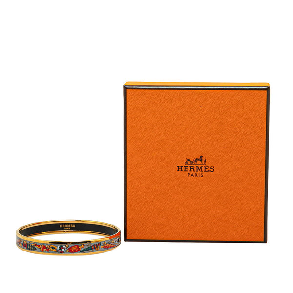 エルメス エマイユPM 香水瓶 モチーフ バングル ゴールド グレー マルチカラー メッキ レディース HERMES 【中古】