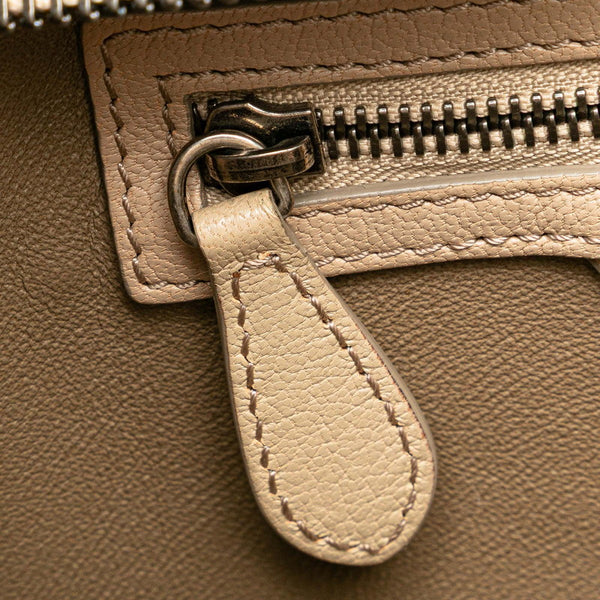 セリーヌ ラゲージ マイクロショッパー ハンドバッグ ベージュ レザー レディース CELINE 【中古】