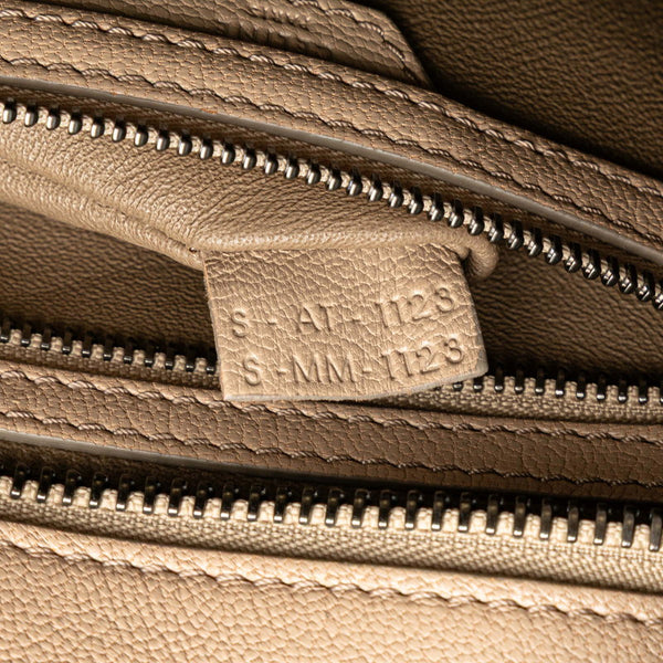 セリーヌ ラゲージ マイクロショッパー ハンドバッグ ベージュ レザー レディース CELINE 【中古】