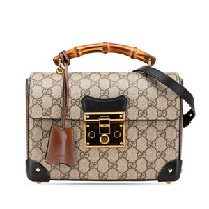 グッチ バンブー GGスモール ハンドバッグ ショルダーバッグ 2WAY 603221 ベージュ マルチカラー PVC レザー レディース GUCCI 【中古】