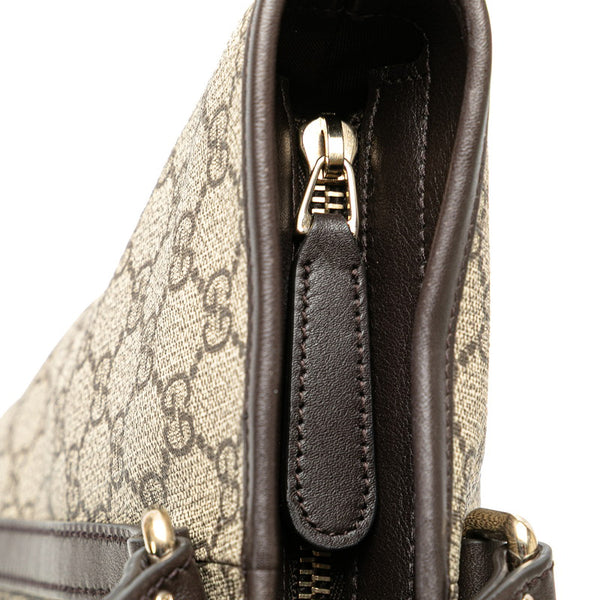 グッチ GGスプリーム トートバッグ ショルダーバッグ 2WAY 388929 ベージュ ブラウン PVC レザー レディース GUCCI 【中古】