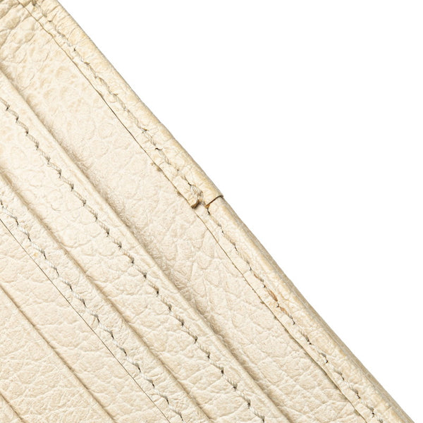 グッチ ダブルホック 二つ折り財布 368233 ホワイト レザー レディース GUCCI 【中古】