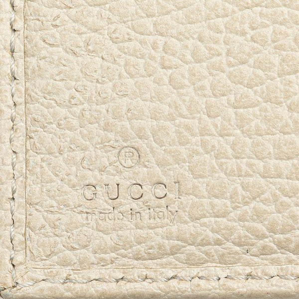 グッチ ダブルホック 二つ折り財布 368233 ホワイト レザー レディース GUCCI 【中古】