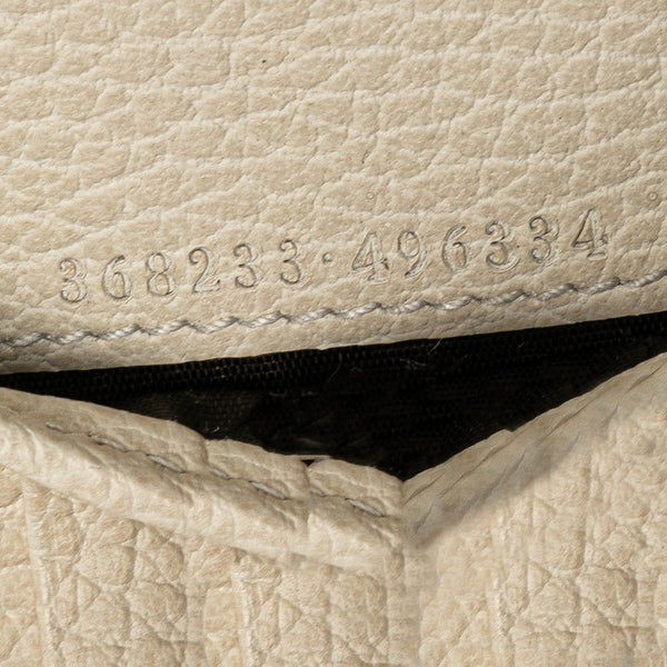 グッチ ダブルホック 二つ折り財布 368233 ホワイト レザー レディース GUCCI 【中古】