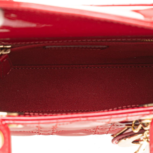 ディオール カナージュ レディディオール ハンドバッグ ショルダーバッグ 2WAY レッド パテントレザー レディース Dior 【中古】