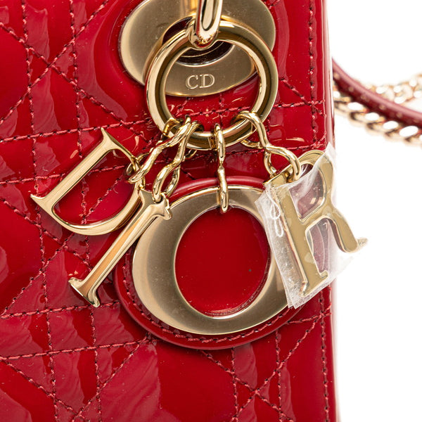 ディオール カナージュ レディディオール ハンドバッグ ショルダーバッグ 2WAY レッド パテントレザー レディース Dior 【中古】