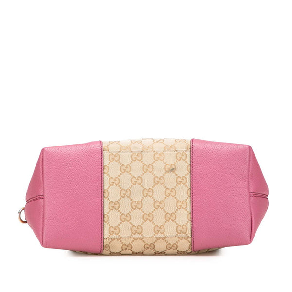 グッチ GGキャンバス ブリー ハンドバッグ ショルダーバッグ 2WAY 353120 ベージュ ピンク キャンバス レザー レディース GUCCI 【中古】