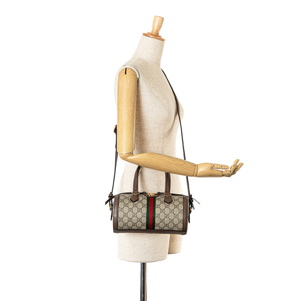 グッチ GGスプリーム オフィディア ハンドバッグ ショルダーバッグ 602577 ベージュ ブラウン PVC レザー レディース GUCCI 【中古】