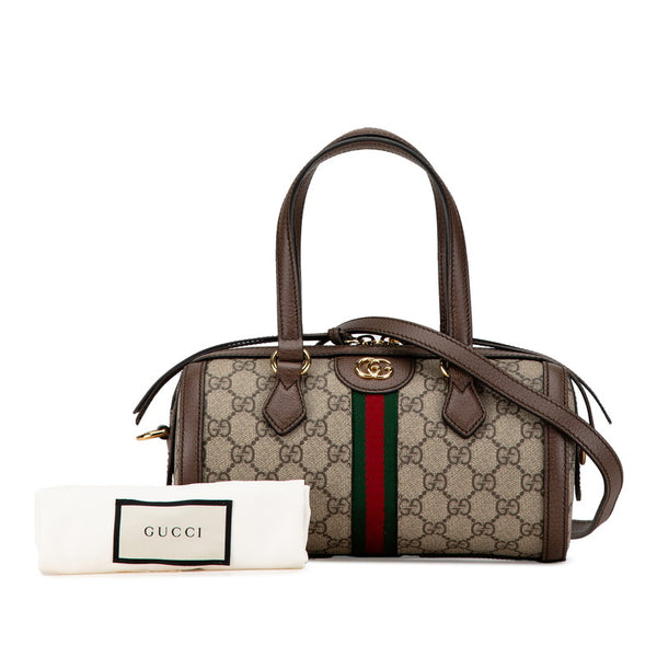 グッチ GGスプリーム オフィディア ハンドバッグ ショルダーバッグ 602577 ベージュ ブラウン PVC レザー レディース GUCCI 【中古】