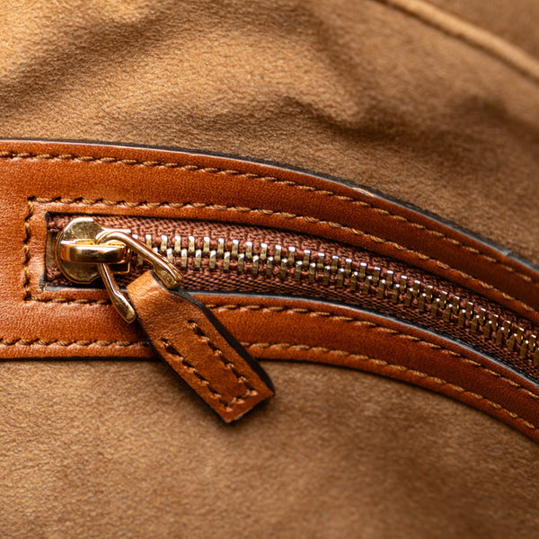 グッチ GGスプリーム トートバッグ ショルダーバッグ 415721 ベージュ ブラウン PVC レザー レディース GUCCI 【中古】