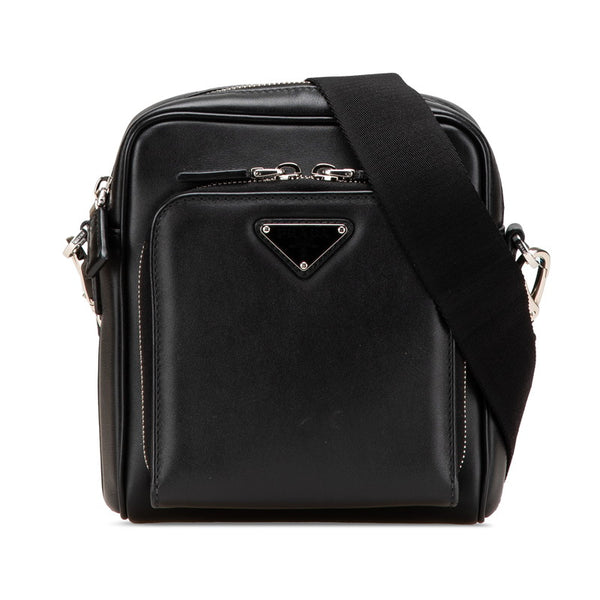 プラダ トライアングルロゴ 斜め掛け ショルダーバッグ 2VH168 ブラック レザー レディース PRADA 【中古】