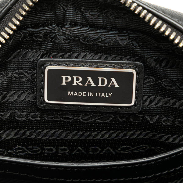 プラダ トライアングルロゴ 斜め掛け ショルダーバッグ 2VH168 ブラック レザー レディース PRADA 【中古】