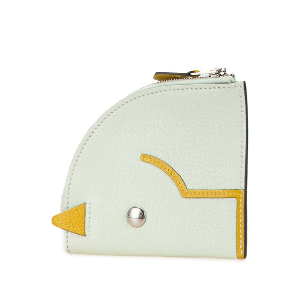 エルメス パドック コインケース ヴェールフィズ  クミン シェーブル レディース HERMES 【中古】