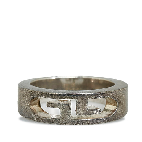 グッチ ダブルG カットアウト リング 指輪 #13 SV925 シルバー レディース GUCCI 【中古】