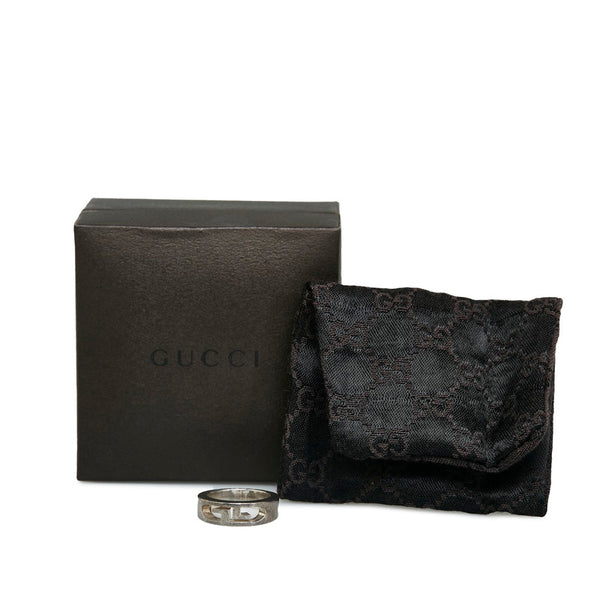 グッチ ダブルG カットアウト リング 指輪 #13 SV925 シルバー レディース GUCCI 【中古】