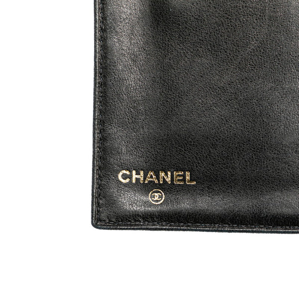 シャネル ココマーク がま口 二つ折り財布 ブラック キャビアスキン レディース CHANEL 【中古】