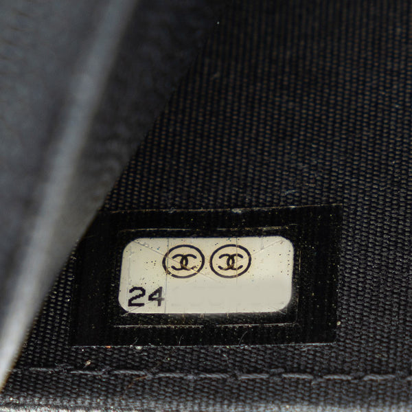 シャネル ココマーク ボーイシャネル ソーブラック チェーン ショルダーバッグ  ブラック マットキャビアスキン レディース CHANEL 【中古】