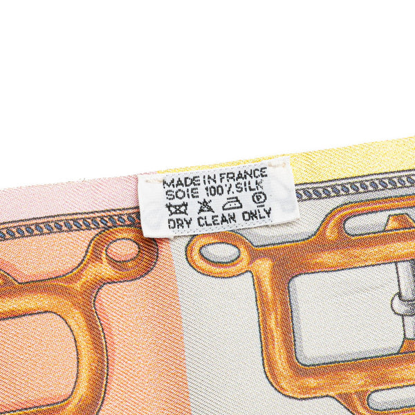 エルメス ツイリー Bouclerie d Attelage アトラージュのバックル スカーフ グレー ブラウン マルチカラー シルク レディース HERMES 【中古】