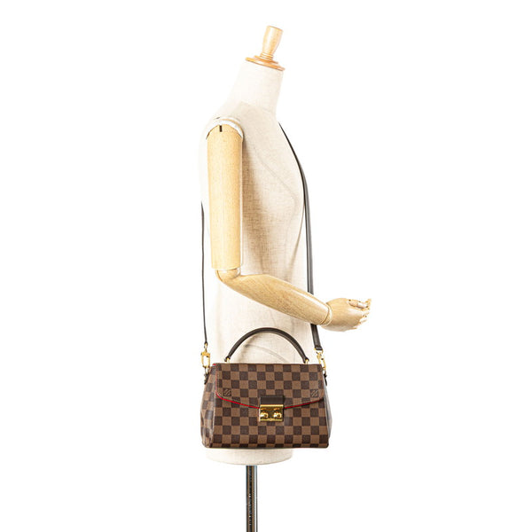 ルイ ヴィトン ダミエ クロワゼットPM ハンドバッグ ショルダーバッグ 2WAY N53000 ブラウン PVC レザー レディース LOUIS VUITTON 【中古】