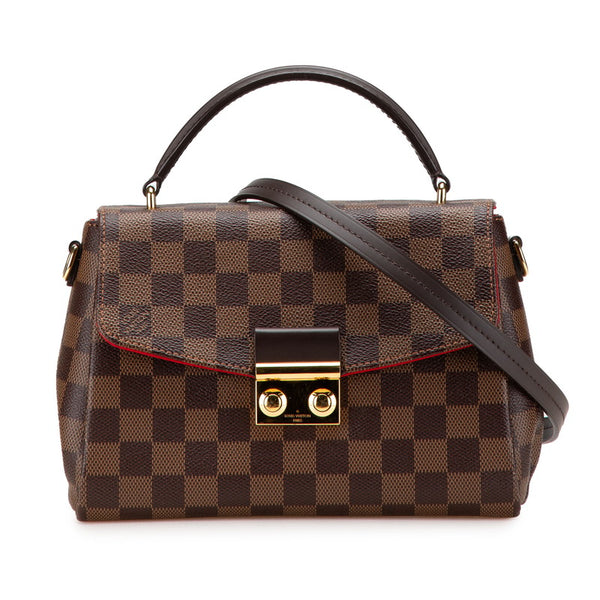 ルイ ヴィトン ダミエ クロワゼットPM ハンドバッグ ショルダーバッグ 2WAY N53000 ブラウン PVC レザー レディース LOUIS VUITTON 【中古】