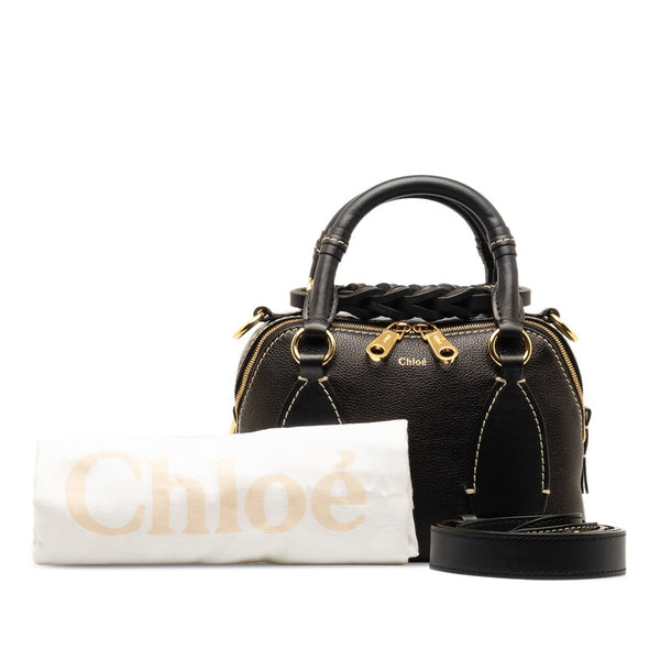 クロエ ダリア スモール ハンドバッグ ショルダーバッグ 2WAY ブラック レザー レディース Chloe 【中古】