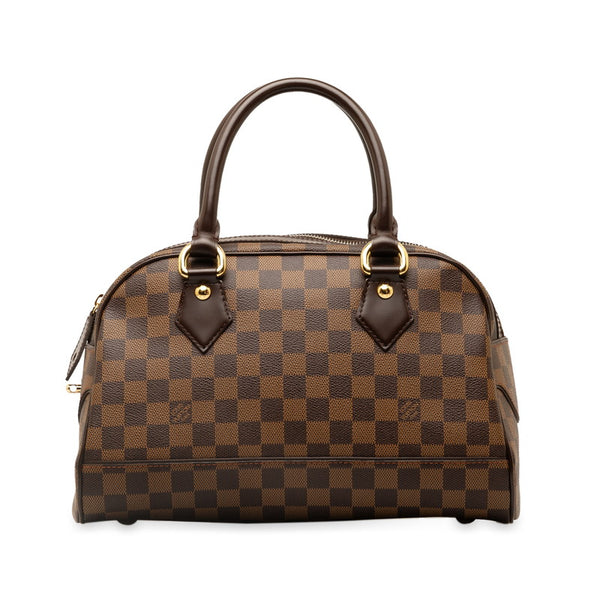 ルイ ヴィトン ダミエ ドゥオモ ハンドバッグ ボストンバッグ N60008 ブラウン PVC レザー レディース LOUIS VUITTON 【中古】