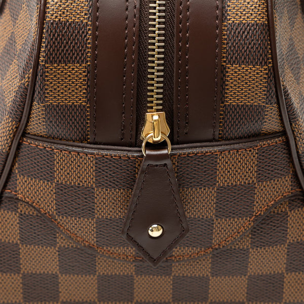 ルイ ヴィトン ダミエ ドゥオモ ハンドバッグ ボストンバッグ N60008 ブラウン PVC レザー レディース LOUIS VUITTON 【中古】