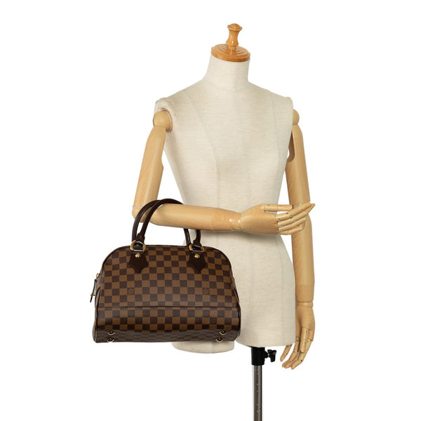 ルイ ヴィトン ダミエ ドゥオモ ハンドバッグ ボストンバッグ N60008 ブラウン PVC レザー レディース LOUIS VUITTON 【中古】