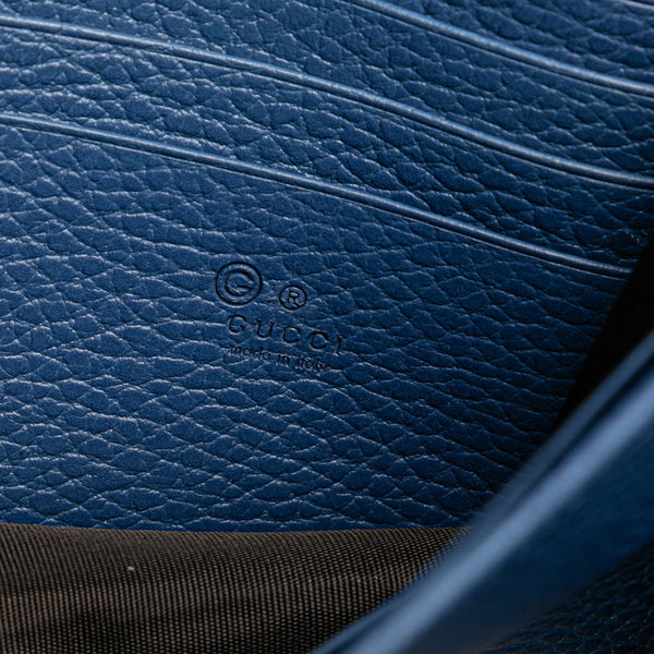 グッチ インターロッキングG 斜め掛け チェーン ショルダーバッグ 510314 ブルー レザー レディース GUCCI 【中古】