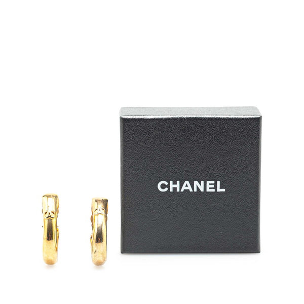 シャネル ココマーク フープ イヤリング ゴールド メッキ レディース CHANEL 【中古】