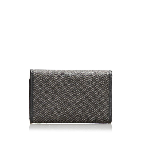 ブルガリ キーケース 6連 グレー ブラック PVC レザー レディース BVLGARI 【中古】