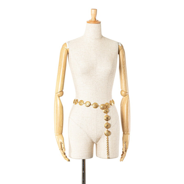 シャネル 31 RUE CAMBON ココマーク メダル チェーン ベルト ゴールド メッキ レディース CHANEL 【中古】