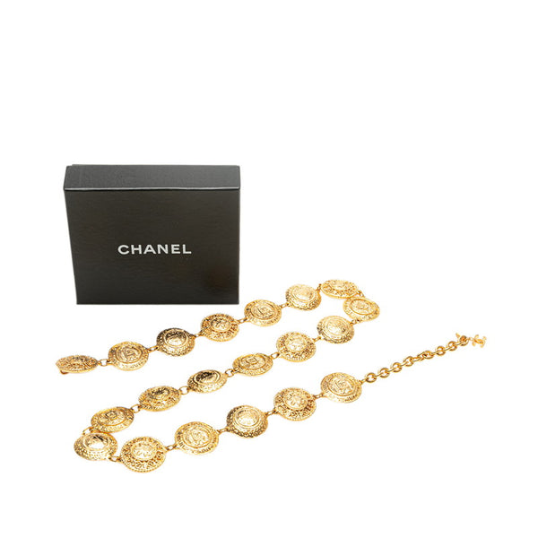 シャネル 31 RUE CAMBON ココマーク メダル チェーン ベルト ゴールド メッキ レディース CHANEL 【中古】