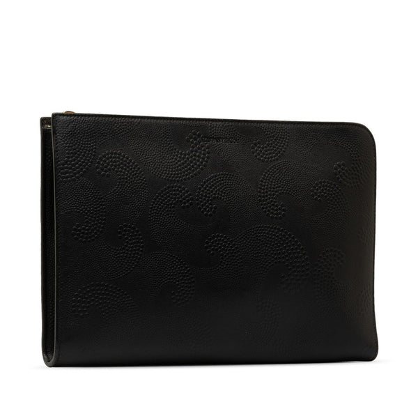 ティファニー クラッチバッグ ブラック レザー レディース TIFFANY&Co. 【中古】