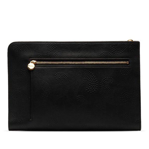 ティファニー クラッチバッグ ブラック レザー レディース TIFFANY&Co. 【中古】