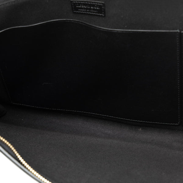 ティファニー クラッチバッグ ブラック レザー レディース TIFFANY&Co. 【中古】
