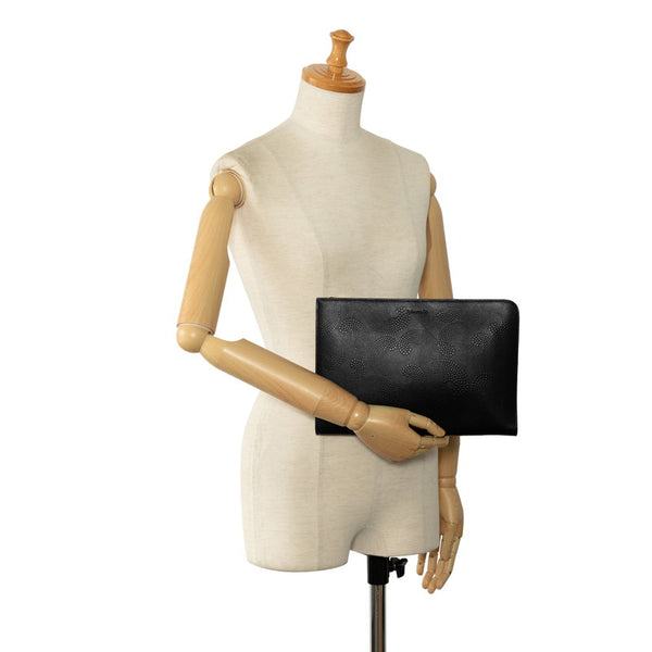 ティファニー クラッチバッグ ブラック レザー レディース TIFFANY&Co. 【中古】