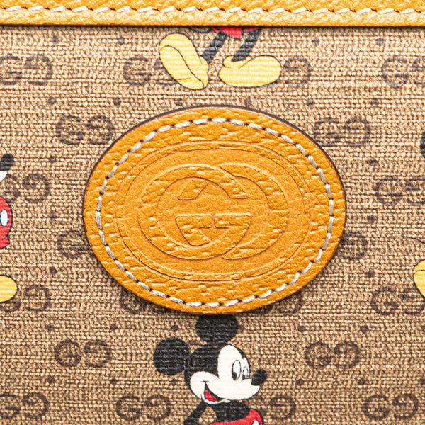 グッチ × ディズニー Disney マイクロGGスプリーム クラッチバッグ 602552 ブラウン系 PVC レザー レディース GUCCI 【中古】