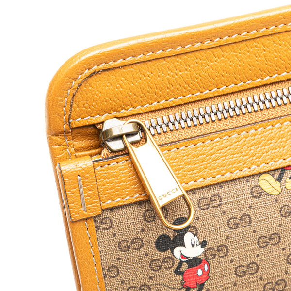 グッチ × ディズニー Disney マイクロGGスプリーム クラッチバッグ 602552 ブラウン系 PVC レザー レディース GUCCI 【中古】