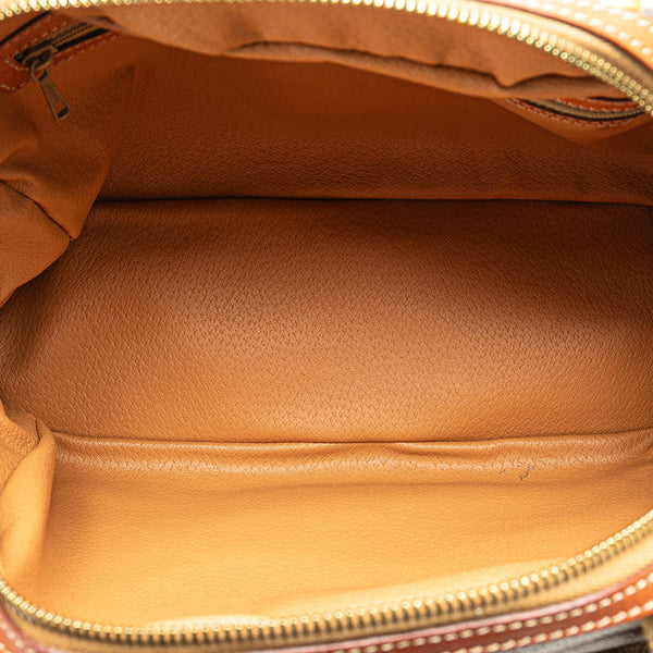 セリーヌ マカダム ハンドバッグ ブラウン PVC レザー レディース CELINE 【中古】