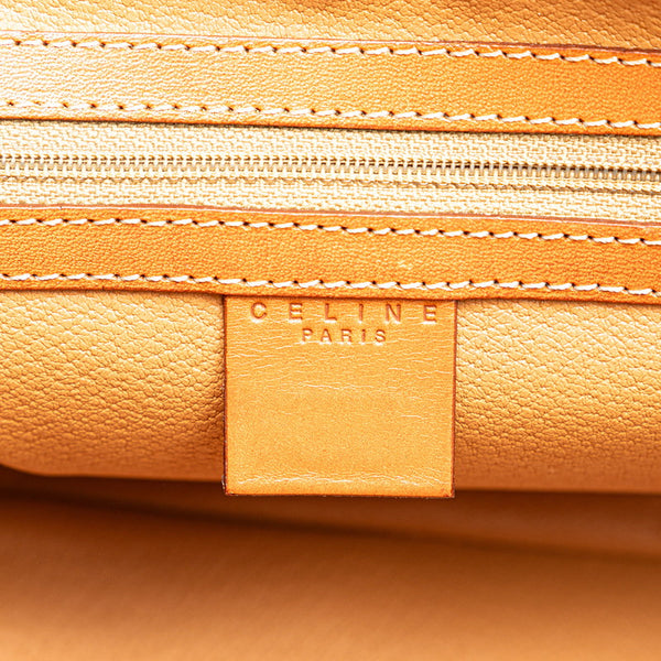 セリーヌ マカダム ハンドバッグ ブラウン PVC レザー レディース CELINE 【中古】