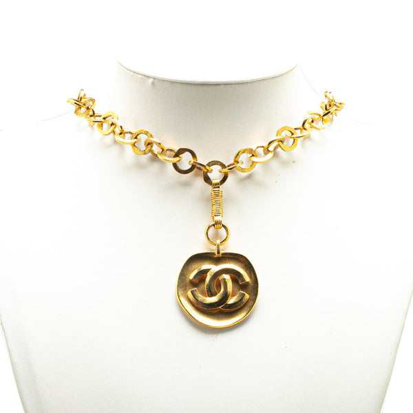 シャネル ヴィンテージ ココマーク チェーン ロング ネックレス ゴールド メッキ レディース CHANEL 【中古】