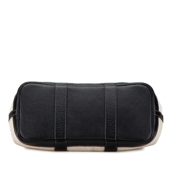 エルメス ガーデンパーティTPM ハンドバッグ ショルダーバッグ 2WAY グレー ブラック トワルアッシュ レザー レディース HERMES 【中古】