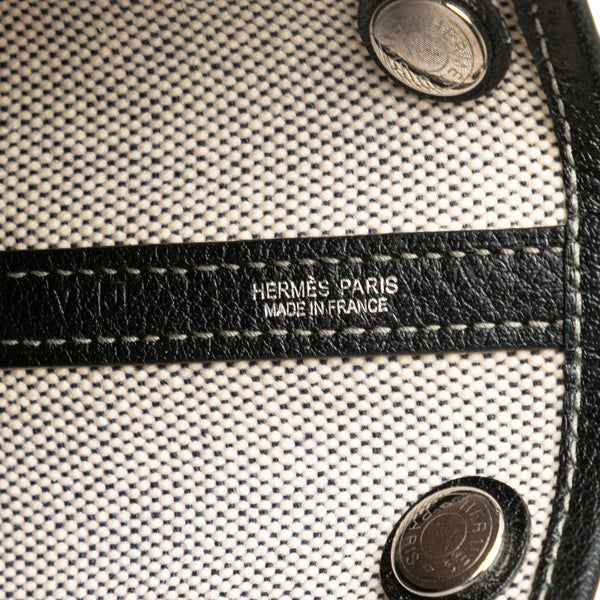 エルメス ガーデンパーティTPM ハンドバッグ ショルダーバッグ 2WAY グレー ブラック トワルアッシュ レザー レディース HERMES 【中古】