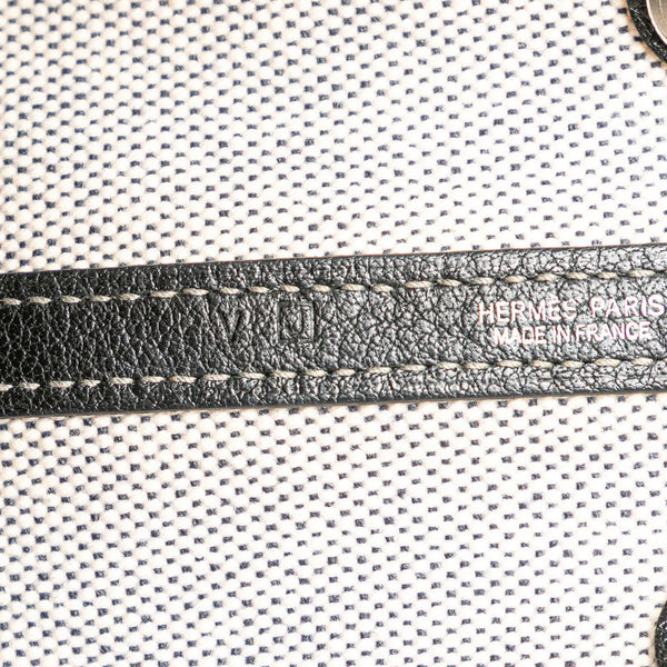 エルメス ガーデンパーティTPM ハンドバッグ ショルダーバッグ 2WAY グレー ブラック トワルアッシュ レザー レディース HERMES 【中古】